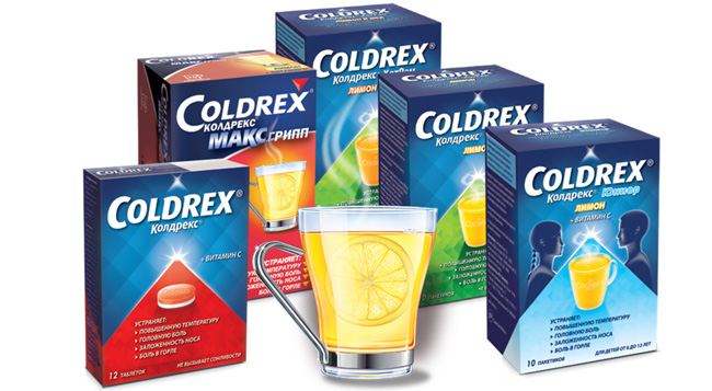 Препарат Колдрекс имеет разные наименования и разные формы выпуска, это можеть быть порошок, сироп, с разным составом и разными действующими веществами